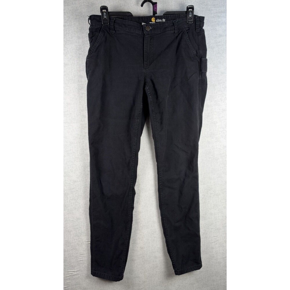 Carhartt Women's Slim Fit Black Utility Skinny Leg Pants Size 14 Tall Cargo